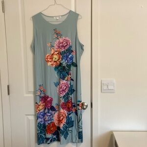 3X Planet Gold sleeveless light blue maxi dress